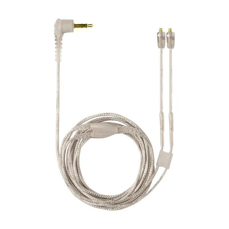 Ersatzkabel für Shure SE215, SE315, SE425, SE535 und SE846 Ohrhörer, silberner transparenter Draht, 3.5 mm mit MMCX-Anschlüssen – 1.6 m / 62 Zoll
