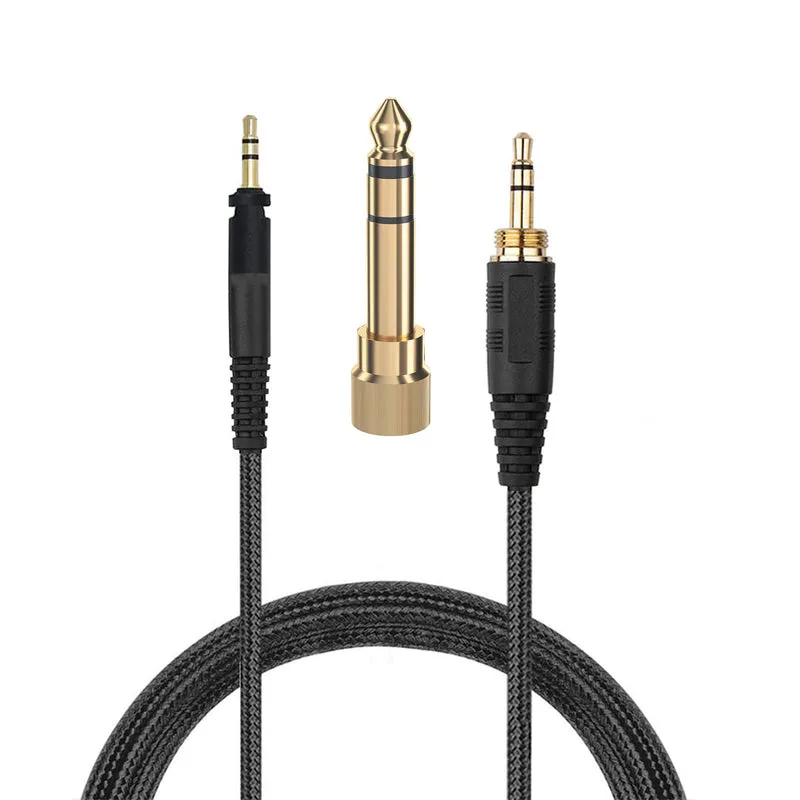 Ersatzkabel für Shure SRH840, SRH940, SRH440 und SRH750DJ Kopfhörer, mit ¼ Zoll (6.35 mm) Adapter – 1.5 m – geflochten