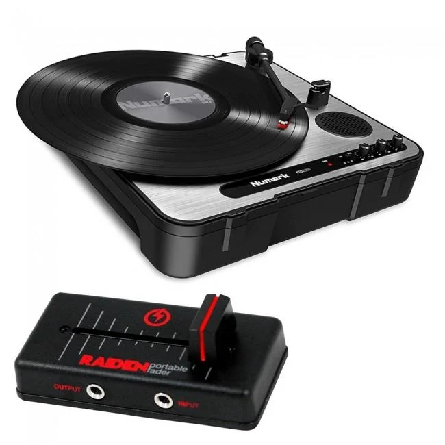 Numark PT01 USB with VVT-MK1 Fader in Black & Red