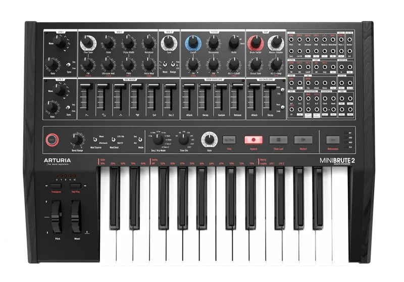 Arturia MiniBrute 2 Special Edition Noir Semi-Modular Monophonic Analog Synthesizer (Black) (Open Box)