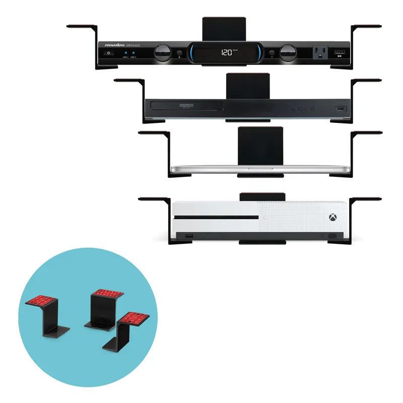 3-Zoll-Untertischhalterung für Laptops und andere Geräte, zum Kleben und Verschrauben, für Geräte bis zu 3 Zoll wie kleine Computer, Laptops, MacBooks, Surface-Geräte, Tastaturen, Router, Modems, Kabelreceiver, Netzwerk-Switches und mehr.