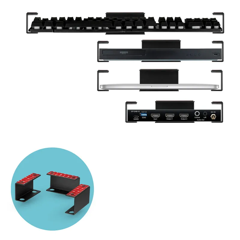 Laptop-Halterung aus Metall unter dem Schreibtisch, Halterung für Geräte wie Laptops, MacBooks, Surface-Tastatur, Router, Modems, Kabelbox, Netzwerk-Switch und mehr