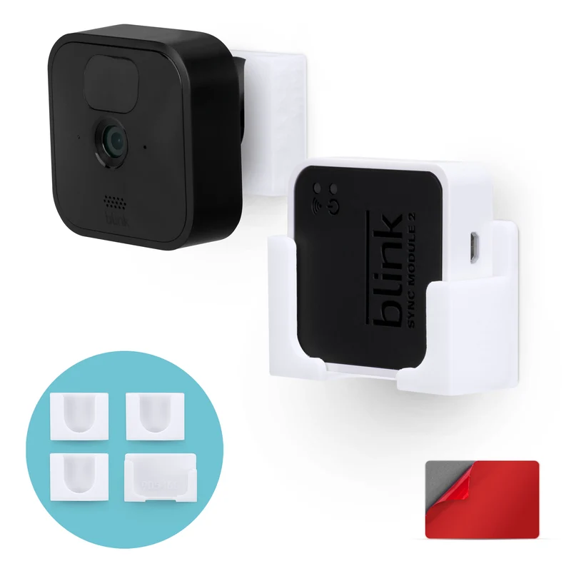 Selbstklebende Blink-Kamerahalterung für den Außenbereich und Innenbereich (3. Generation) und Synchronisierungsmodul, 3+1-Pack-Halterung, problemlose Installation, keine Schrauben, keine Unordnung. Halterungsständer