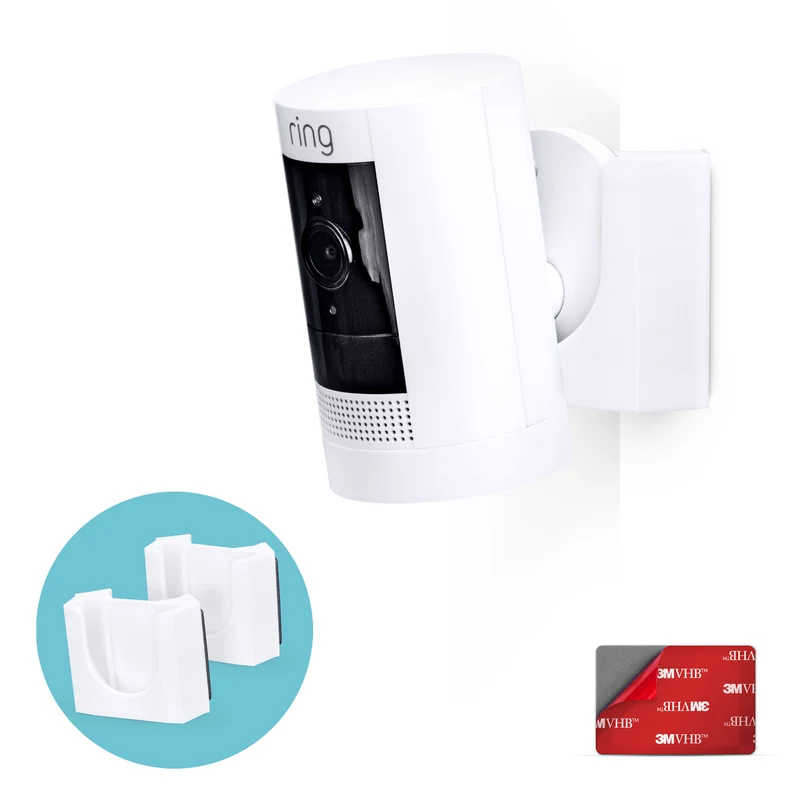 Eck-Wandhalterung für Ring Stick Up Cam (2er-Pack) Sicherheitskamera (Batterie-, Kabel- und Solarversionen) – selbstklebende Halterung, problemlose Halterung, keine Schrauben, unkomplizierte Installation