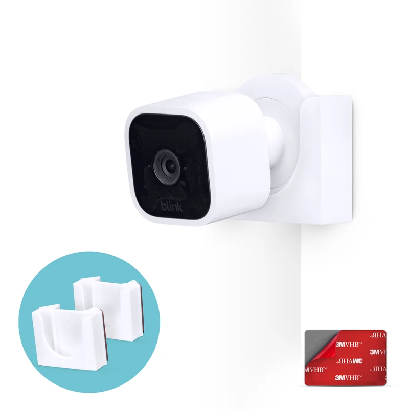 Eckwandhalterung für Blink Mini (2er-Pack) Sicherheitskamera – selbstklebende Halterung, problemlose Halterung, starkes 3M-VHB-Klebeband, keine Schrauben, saubere Installation (weiß)