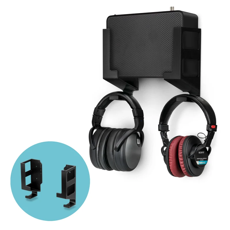 Vertikale 3 cm Wandhalterung und Kopfhörerhalter, selbstklebend und schraubbar für Laptops, Modem-Router, Mesh-TV-Kabelbox, Netzwerk-Switch und mehr