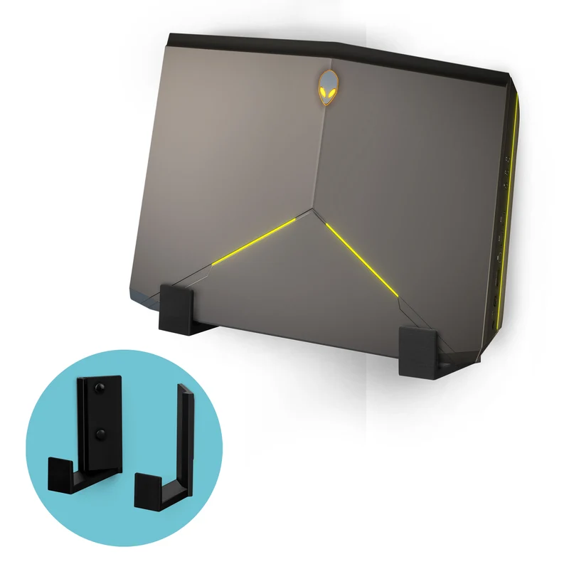 2.5"-Eckkabelbox und Router-Wandhalterung, selbstklebend und schraubbar, für Netzwerk-Switch, Modem, Mesh-WLAN, Apple TV, Kameras, Lautsprecher und mehr, Geräte mit einer Dicke von bis zu 2.5"/63 mm