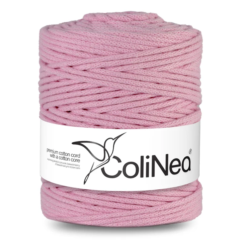 ColiNea, Baumwollkordel mit Baumwollkern, geflochten, 5mm, 200m, rosa
