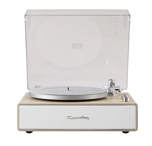 Crosley CR6046A-NASL Stave 2-Speed Bluetooth Record Player Turntable with Built-in Speakers, Natural