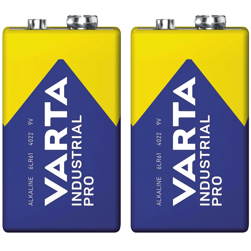 2x Batterie R9V R-9 6LR61 9V R-9 Alkali Varta Industrial Pro