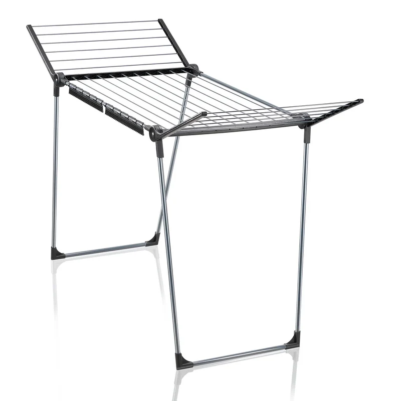 Wäschetrockner Pegasus 180 Solid Black Leifheit, Leinenlänge 18 m, stabile parallele Standbeine, witterungsbeständig, 2 Wäschehalter, 81589