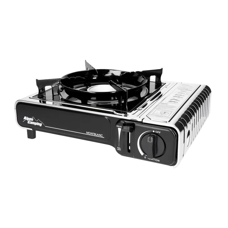 Gaskocher 2,2kW mit Gasherdkreuz Campingkocher Gasverbrauch 160 g/h Piezozündung
