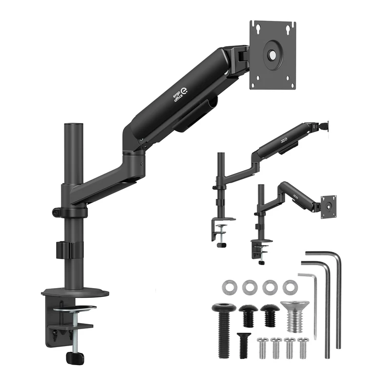 Ergo Office Monitorhalterung/-aufhängung, Gasfeder, 17"-32", 1-10 kg, mattschwarz, max. VESA 100x100, ER-691 B
