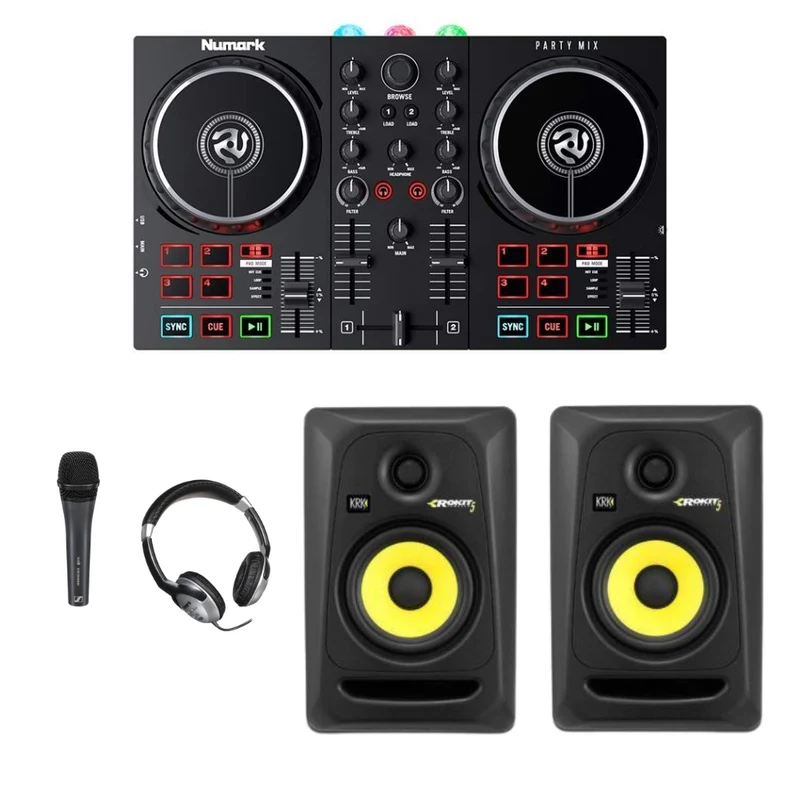 Numark Party Mix II + KRK Classic Pair + Numark Headphones HF125 + Microphone