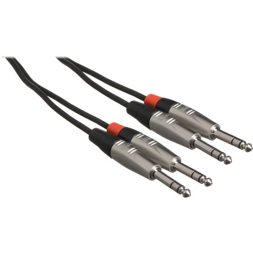Hosa Technology Pro Dual 1/4" TRS Male to Dual 1/4" TRS Male Stereo Audio Cable (1.5')