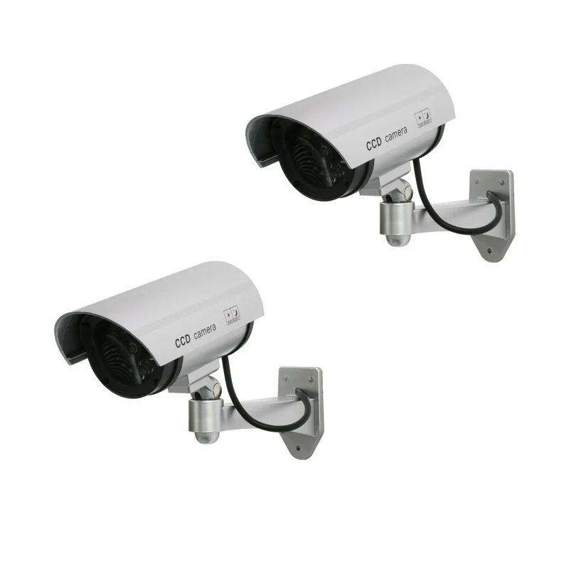 Kamera-Attrappe mit blinkender LED IR1100 S IR outdoor, silber, 2 Stück