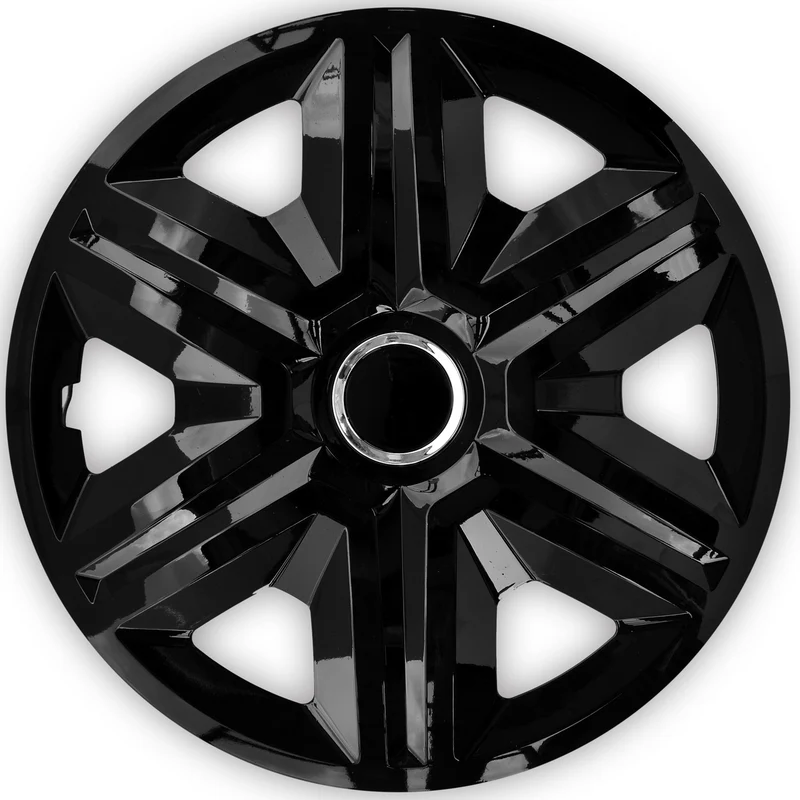 4X Universal Radkappen Radzierblenden Radblenden Auto KFZ 4 Stück (Schwarz, 16")