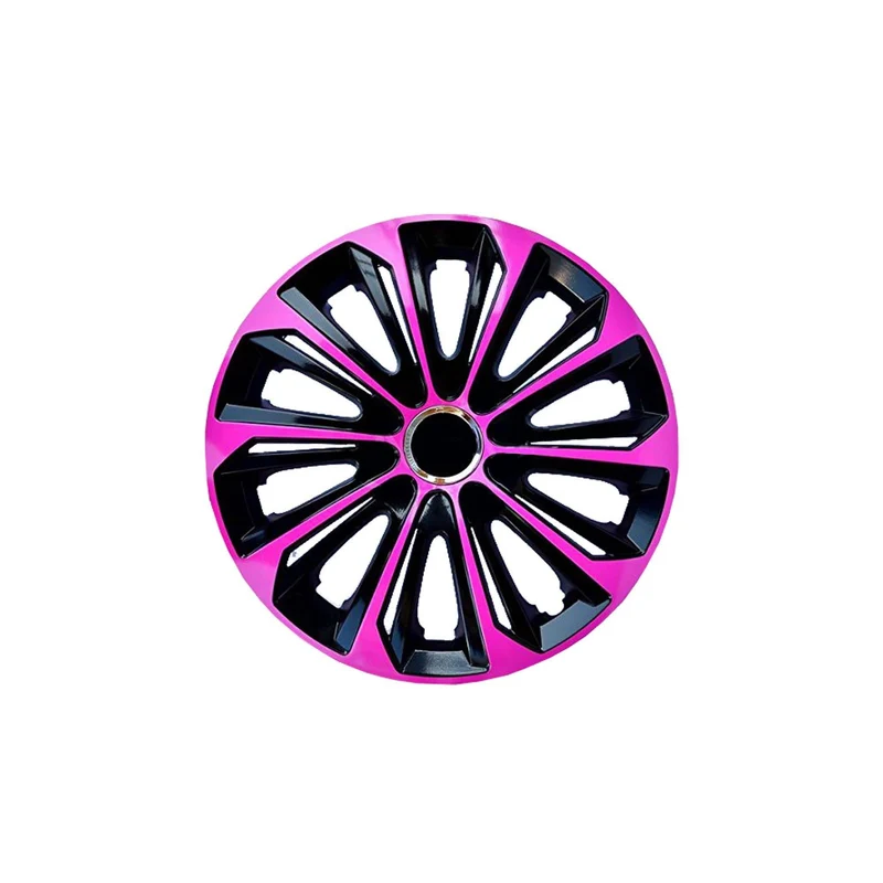Radkappen Radzierblenden Radblenden - 4 Stück Komplettset - NRM Extra Strong - Rosa & Schwarz - 15" Zoll