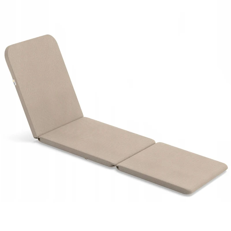 Kissen für Liegestuhl Jaipur, Farbe Beige, Stoff S-550 Melange, Größe 190 x 60 cm, zwei Befestigungssysteme, wasserabweisend, vollständig waschbar, Melange S-21
