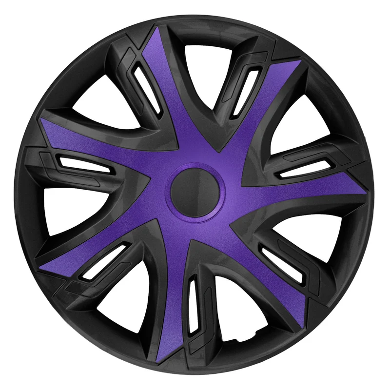 NRM N-Power Radzierblenden für Stahlfelgen Zweifarbige Radkappen Satz 4er Set Auto KFZ Fahrzeug Geeignet ür die meisten Marken und Felgen ABS-Kunststoff (Violett/schwarz, 14")