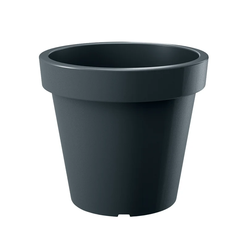 Pflanzkübel Ethick Lexo Round, Durchmesser 80 cm, Höhe 75 cm, mattes Finish, witterungsbeständig, mit Abflussloch, Farbe Anthrazit, DLR800-S433