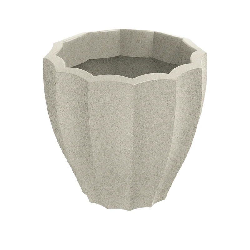 Dekorativer Blumentopf Ethick Rona Round, sandfarben, TRO40
