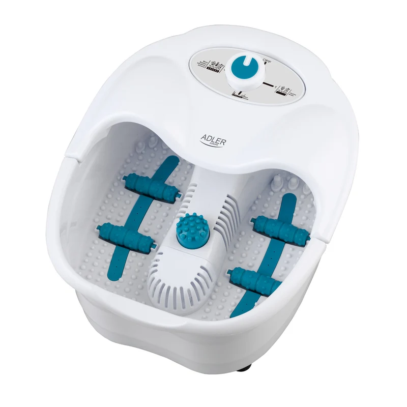Adler Fußmassagegerät, Sprudel-, Vibrations- und Wärmemassage, Infrarot, 4 Rollen + 3 Aufsätze, AD 2167 White