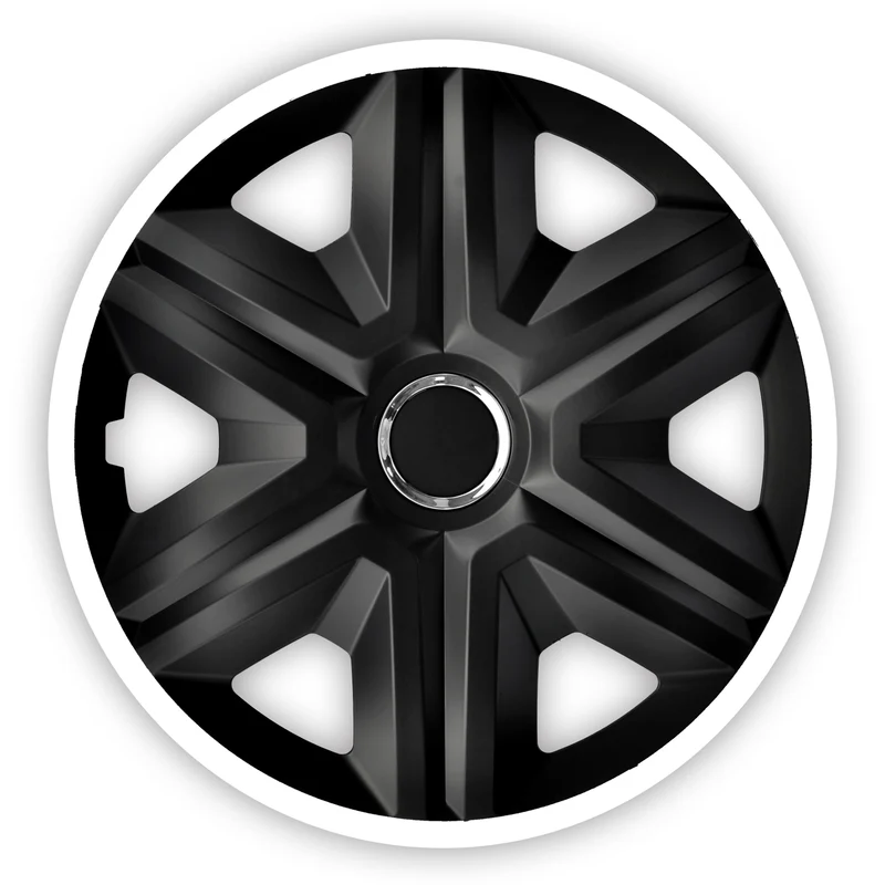 Universal Radkappen Radzierblenden Radblenden Auto KFZ 4 Stück Schwarz/Weiß 15"