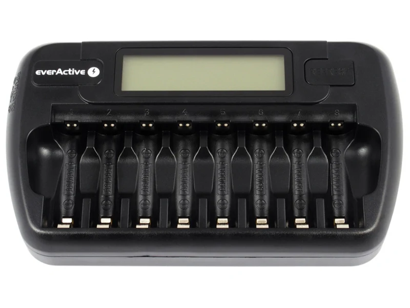 Batterieladegerät AA und AAA everActive, 8 Kanäle, LCD-Display, NC-800