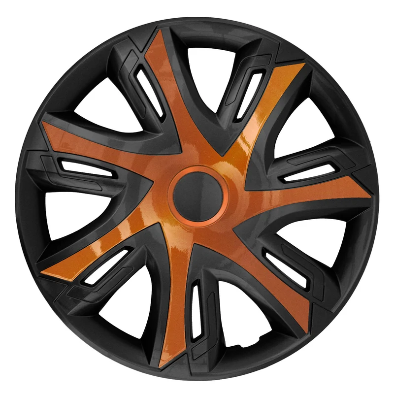 N-Power Radzierblenden für Stahlfelgen Zweifarbige Radkappen Satz 4er Set Auto KFZ Fahrzeug Geeignet ür die meisten Marken und Felgen ABS-Kunststoff (Kupfer / schwarz, 16")