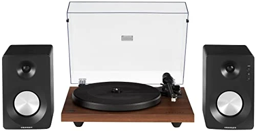 Crosley KT6101-WA Belt-Drive Bluetooth Turntable with Built-in Preamp and Included Speakers, Walnut