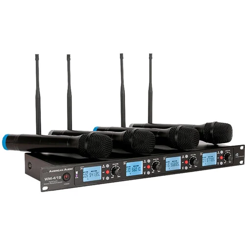 American DJ WM-419 Four-Channel UHF Wireless Handheld Microphone System (540 to 590 MHz) (Open Box)