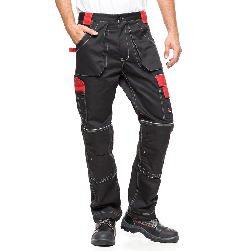 Männerhose HELIOS Hose schwarz-rot Größe 58 (108-113)