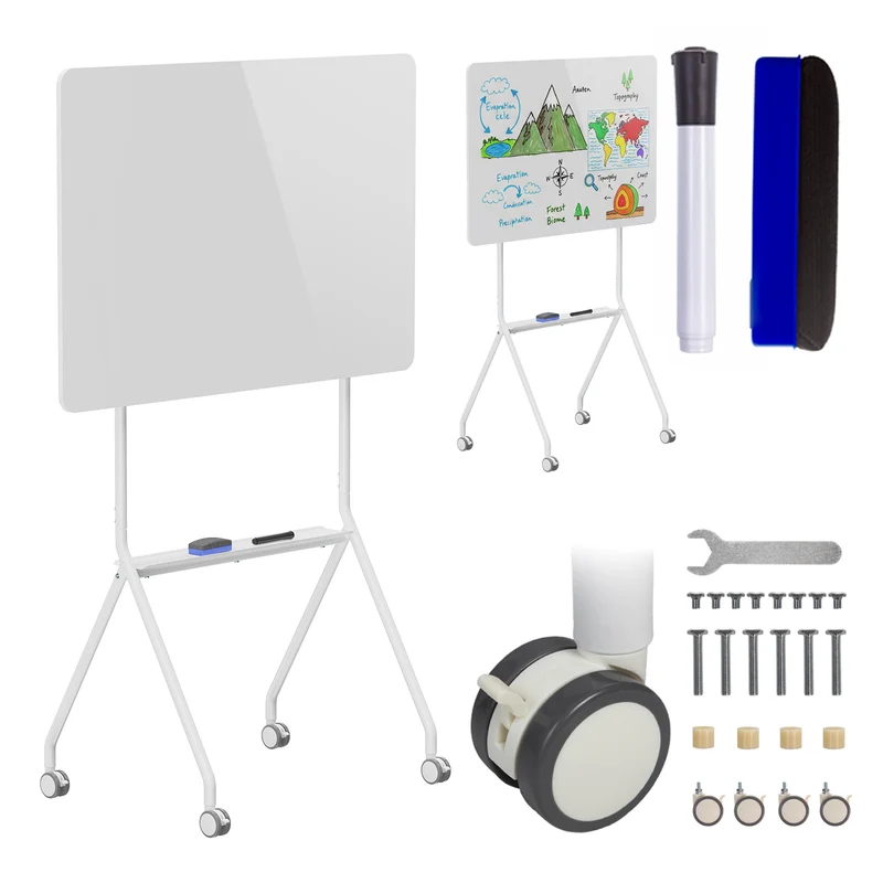 Ergo Office mobile Schreibtafel, horizontale Ausrichtung, weiß, einseitig, mit Ablage, Tafelmaße 1190x790mm, ER-306