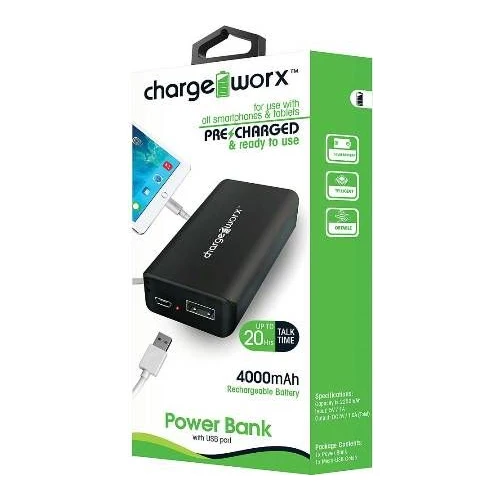 Chargeworx CX6542BK Premium Power Bank, Black