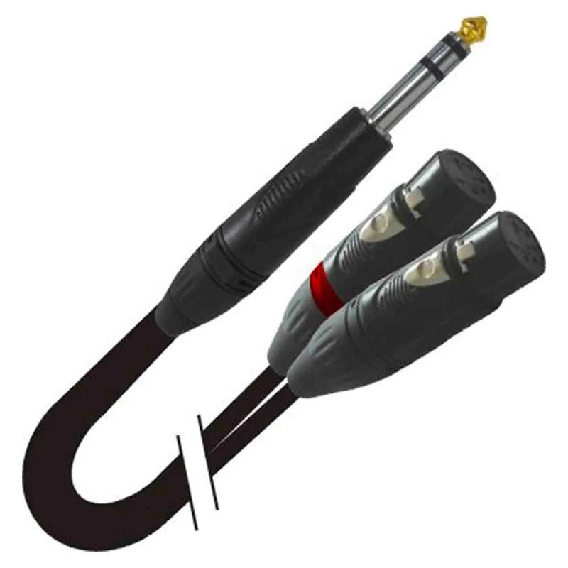ProX XC-SYXF05 5' 1/4" TRS-M Stereo to Dual XLR-F High Performance Y Cable