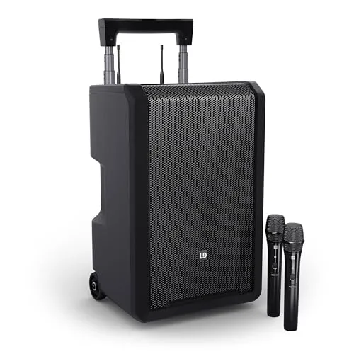 LD Systems ANNY 10 HHD2 Battery-Powered Bluetooth 10" PA Speaker with 2 Handheld Microphones (B47: 470 to 490 MHz)