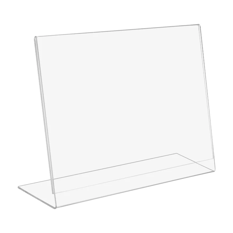 Regalständer A5 für Beschreibungen, Prospekte, Speisekarten, Typ L, horizontal, transparent