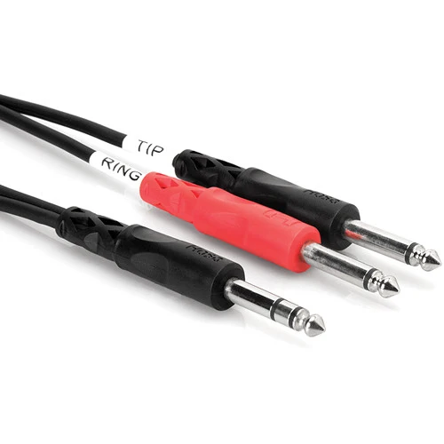 Hosa Technology Stereo 1/4" Male to 2 Mono 1/4" Male Insert Y-Cable - 6.5'