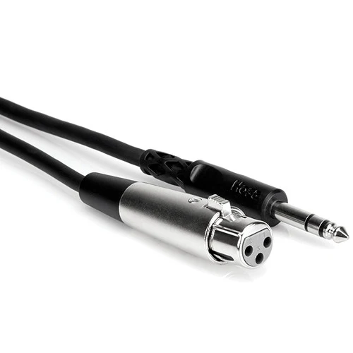 Hosa Balanced Interconnect, XLR3F to 1/4 in TRS,10 ft