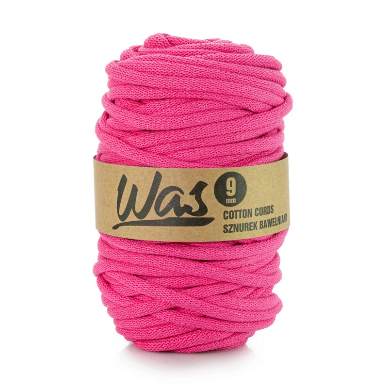 WAS, Baumwollkordel mit Polyesterkern, geflochten, 9mm, 50m, fuchsia