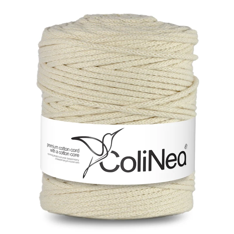 ColiNea, Baumwollkordel mit Baumwollkern, geflochten, 5mm, 200m, elfenbein