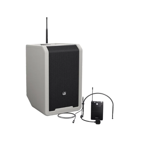 LD Systems ANNY 8 Portable Battery-Powered 8" Bluetooth PA Speaker with Mixer and Bodypack/Headset Mic (Gray)