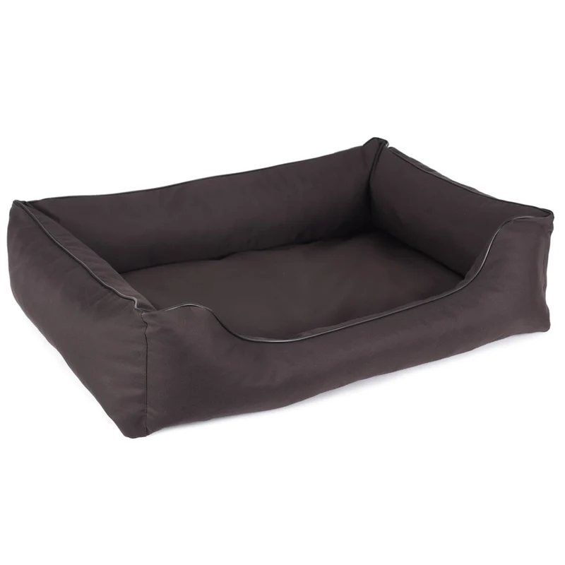 Mestizo Valencia Orthopedic Orthopädisches Haustierbett Hundekorb Tierbett Hundesofa Bezug aus wasserdichtem Polyestergewebe Cordura (Außenmaße: 65x50cm / Innenmaße: 41x27cm, Braun/Schwarz)