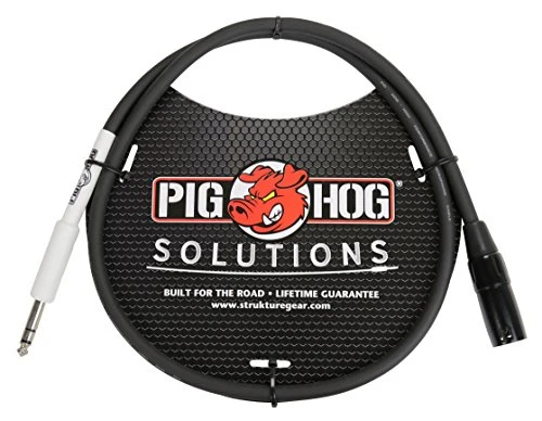 Pig Hog PX4T3 XLR Male to 1/4 TRS Instrument Cable, 3 Feet