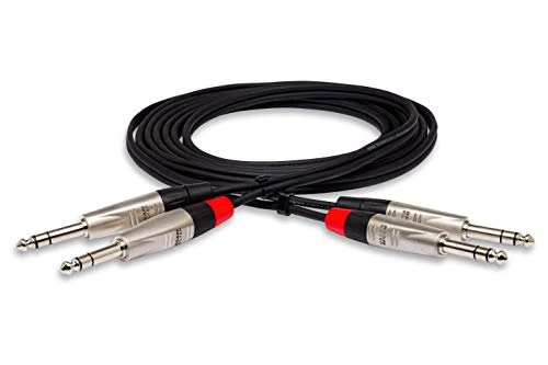 Hosa HSS-010X2 Dual REAN 1/4 TRS Pro Stereo Interconnect Cable, 10 Feet