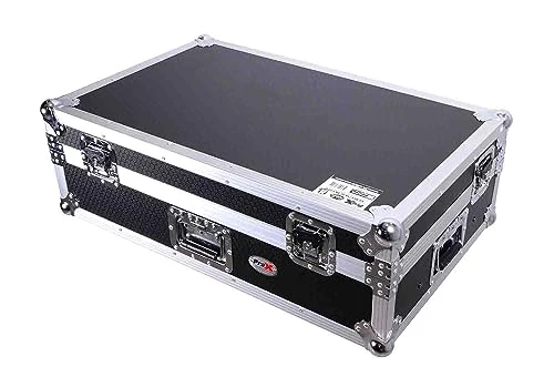 ProX Flight-Style Road Case with Laptop Shelf for DDJ-FLX10 and DDJ-GRV6 Controllers (Black / Silver)