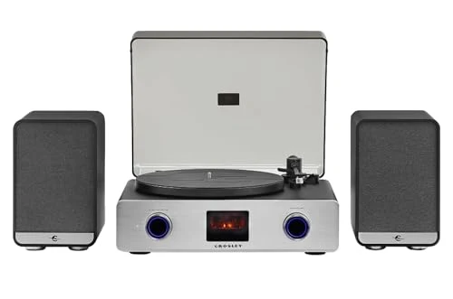 Crosley C92A-BK Belt-Drive Bluetooth Record Player Turntable with Speakers, Black