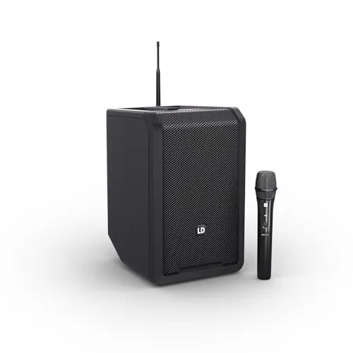 LD Systems ANNY 8 HHD B4.7 Portable Battery-Powered Bluetooth PA Loudspeaker with Handheld Microphone, Black
