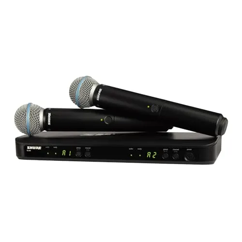 Shure BLX288/B58 Dual-Channel Wireless Handheld Microphone System with Beta 58A Capsules (H10: 542 to 572 MHz)